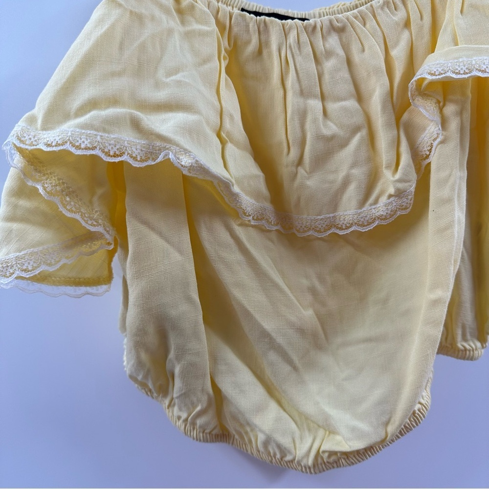 Forever 21 Yellow Bubble Tank Top – Adjustable Tie Straps, Size Small - Picture 2 of 4